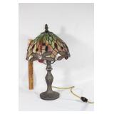 Small dragonfly stained glass lamp
