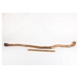 Hand carved wooden walking stick