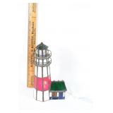 Stained glass lighthouse lamp