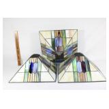 Three stained glass lamp shades