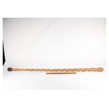 Thick hand carved wooden cane