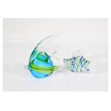 Pair of Art Glass Fish Paperweights