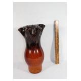 Large hand blown thick glass vase