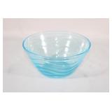 Vintage Blue Glass Swirl Bowl