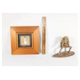 Hei Matau framed fish hook, carved wood Kauri surf