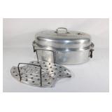 Large Mirro Aluminum Roaster with Lifting Rack
