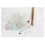 Large lot of Antique glass bottles