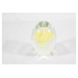 Yellow and Clear Jellyfish Art Glass Paperweight