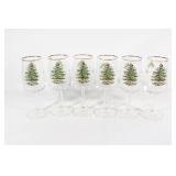 Lot of 6 Spode Christmas Tree Goblets
