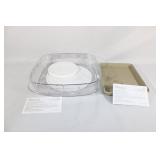 Pampered Chef Open Tray, Oven Pan, Lids