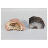Pair of Quartz Rocks - Pink and Gray