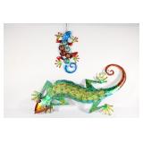 Pair of Metal Decoartive Lizard Yard Decor