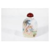 Small Glass Snuff Bottle with Tiger
