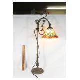 Faux stained glass metal curved lamp-works
