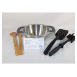Pampered Chef Double Boiler & Utensils