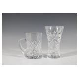 Ceska Crystal Small Mug and Crystal Vase