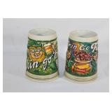 Pair of Erin Go Bud St. Pats Day Beer Steins