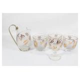 Libbey Gold Leaf Pitcher and Glasses
