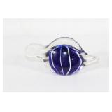 Blue and White Art Glass Fish Paperweight