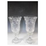 Pair of Shannon Crystal 2 Piece Hurricane Candle