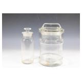 Antique Bottle and Large Glass Canister