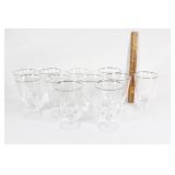 Tiffin Franciscan platinum trim water goblets