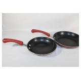 Pair of Paula Deen Maroon Saute Pans