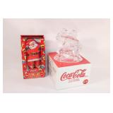 Coca-Cola Crystal Figurine, Tin with Playing Cards
