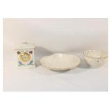 Trio of Lenox, Clock, Bowl, Shell Dish