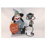 PartyLite Skeleton Candle Holder, Witch w/Pumpkin