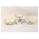 Lenox Boxwood and Pine Small Bowls, Candle Holder