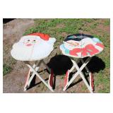 Pair of Christmas Folding Tables -Santa, Snowman