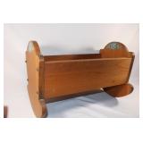 Vintage Wood Doll Rocking Cradle
