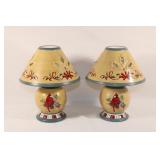 2 - Lenox Winter Greetings Cardinal Candle Lamps