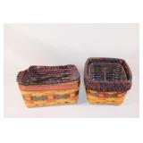 Pair of Longaberger Baskets - with LIners etc.