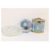 Wedgwood Lighter, Small Plate, Ashtray & Tin