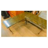 Unique Corner Granite Top Side Table
