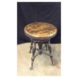 Antique Piano Stool w/ Glass Claw Feet