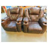 2 - Faux Leather Electric Recliners