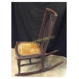 Antique Rocking Chair w/ Leather Seat