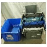 7 Lidded Totes Various Sizes