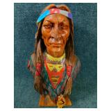 Native American Bust w/ Medicine Pouch