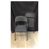 2 - Black Upholstered Folding Chairs