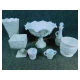 Milk Glass Goblets and Etc.