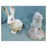 Cement Squirrel Yard Ornament & Rabbit
