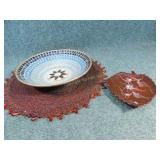 Decorative Serving Bowl, Beaded Serving Mat, and M