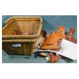 Basket of Leather Strips