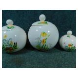 3 pc Arnels Pottery Canisters