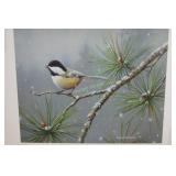 Winter Snowfall Chickadee by James Hautman