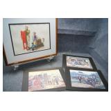 Norman Rockwell Print & 3 - Vintage Prints
